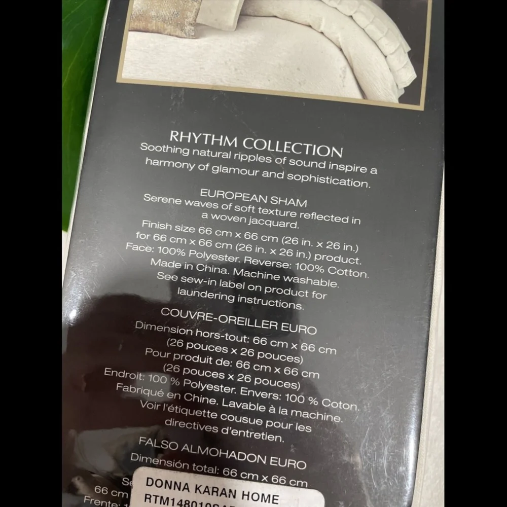 NIB $190 Donna Karan‎ Rhythm [ 1 ] Jacquard Euro Pillow Sham